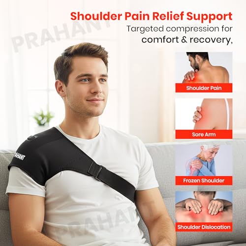 PRAHANT Shoulder Heating Pad with Compression | Adjustable Heated Shoulder Wrap for Comfort & Support | Reusable Shoulder Brace for Daily Use (A-1) - Image 2