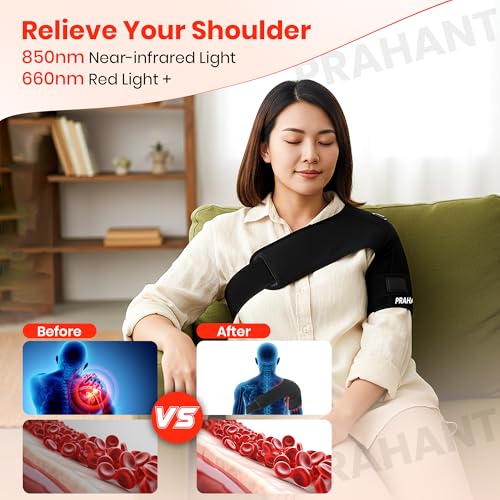 PRAHANT Shoulder Heating Pad with Compression | Adjustable Heated Shoulder Wrap for Comfort & Support | Reusable Shoulder Brace for Daily Use (A-1) - Image 4