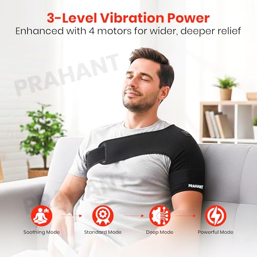PRAHANT Shoulder Heating Pad with Compression | Adjustable Heated Shoulder Wrap for Comfort & Support | Reusable Shoulder Brace for Daily Use (A-1) - Image 3