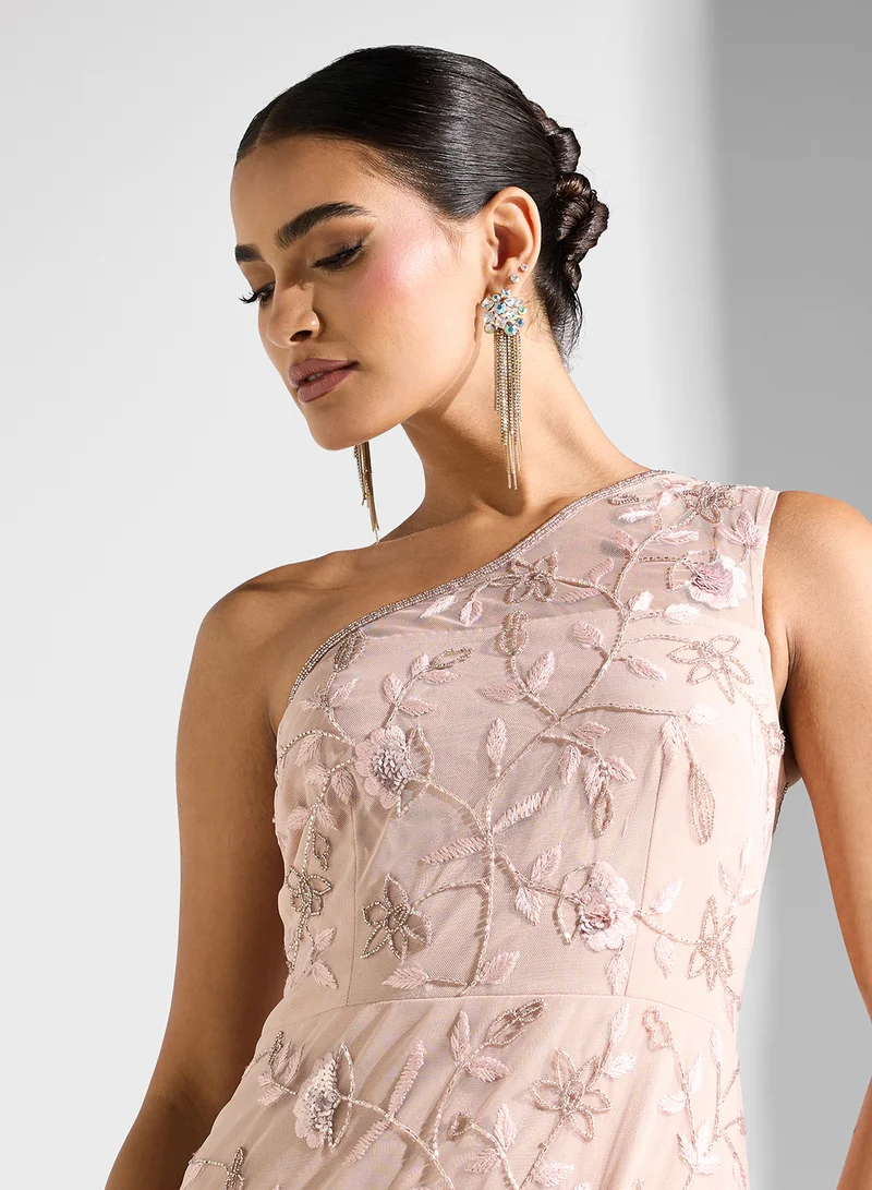 Namshi x Floral One-Shoulder Dress