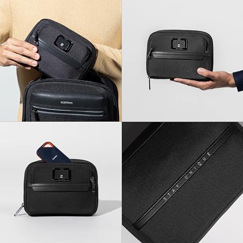 Scarters Tech Kit | Gadget Organizer Bag | Everlast Nylon | Travel Case for Cables, Chargers, Power Banks | Portable Storage for Gadgets, Hard Drives | Black - Image 4