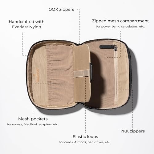 Scarters Tech Kit | Gadget Organizer Bag | Everlast Nylon | Travel Case for Cables, Chargers, Power Banks | Portable Storage for Gadgets, Hard Drives | Black - Image 3