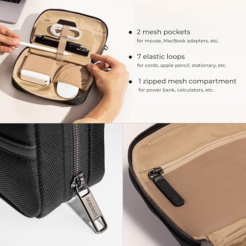 Scarters Tech Kit | Gadget Organizer Bag | Everlast Nylon | Travel Case for Cables, Chargers, Power Banks | Portable Storage for Gadgets, Hard Drives | Black - Image 5