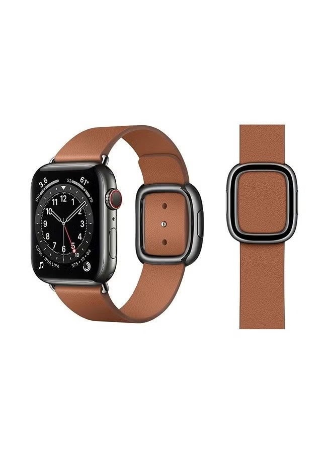 vesus - Leather Replacement Band For Apple Watch Series 6/SE/5/4/3/2/1 Brown - Image 1