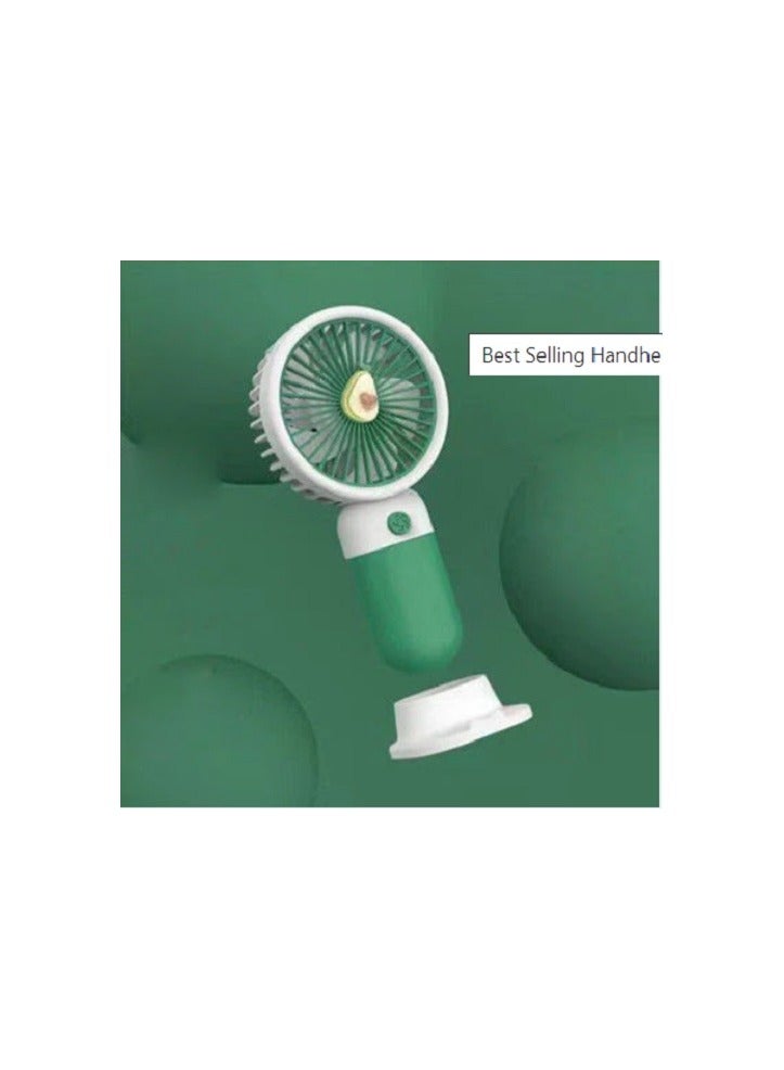 Mini Handheld Fan Avocado USB Rechargeable Portable Pocket Fan With Mobile Phone Holder 