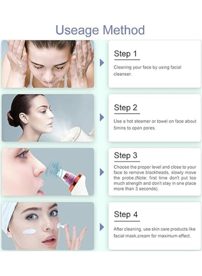 مكنسة كهربائية لازالة الرؤوس السوداء ادوات استخراج الرؤوس السوداء، مجموعة مطورة لازالة الرؤوس السوداء للنساء والرجال (قطعة واحدة، ابيض) - Image 3