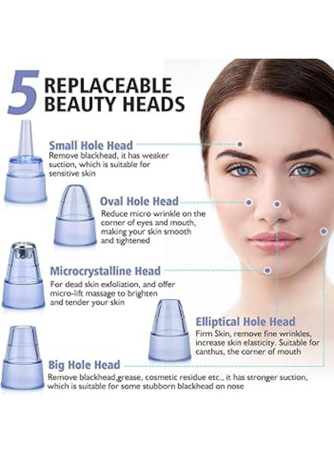 مكنسة كهربائية لازالة الرؤوس السوداء ادوات استخراج الرؤوس السوداء، مجموعة مطورة لازالة الرؤوس السوداء للنساء والرجال (قطعة واحدة، ابيض) - Image 5