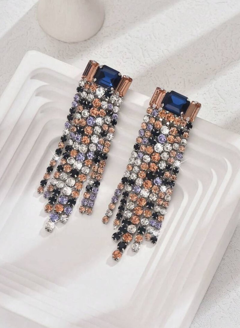 إيكوال حلق أذن نسائي طويل انيق وعصري مرصع بالزركون - Image 2