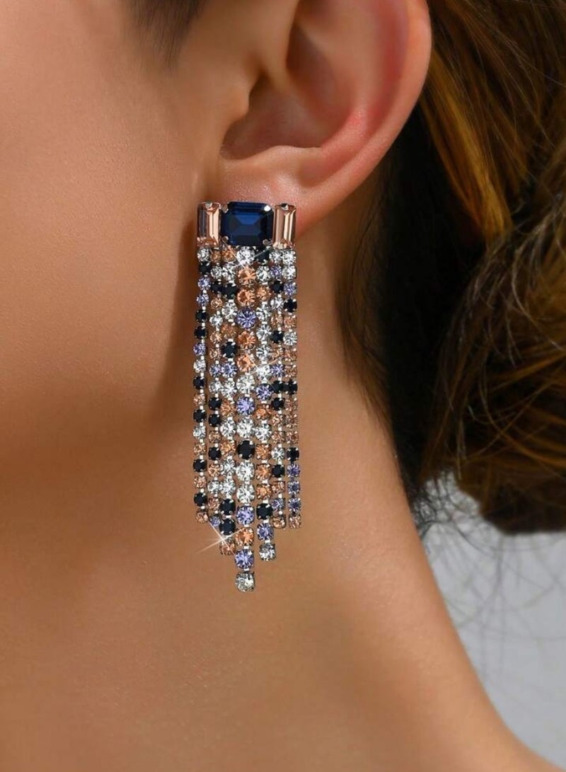 إيكوال حلق أذن نسائي طويل انيق وعصري مرصع بالزركون - Image 3