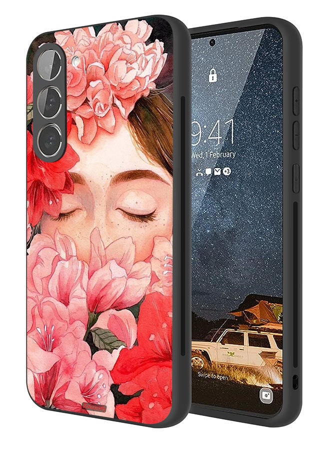 Tolwak Samsung Galaxy S23 Plus 5G Protective Case Cover Girl Face Hide In Flowers Art - Image 1