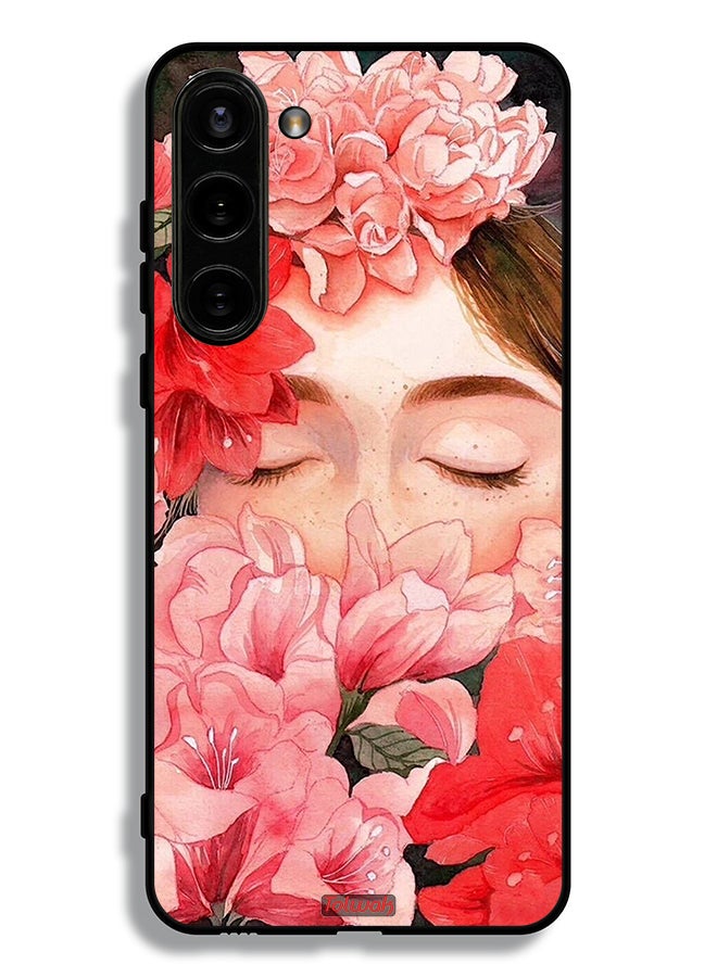 Tolwak Samsung Galaxy S23 Plus 5G Protective Case Cover Girl Face Hide In Flowers Art - Image 3