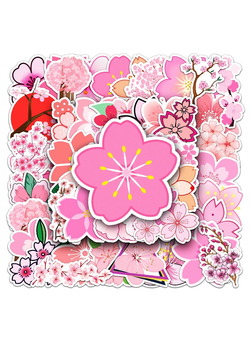 50Pcs Sakura Stickers Oriental Cherry Waterproof Vinyl Decals for Bike Water Bottles Laptop Bicycle Refrigerator Cup Luggage Computer Mobile Phone Skateboard Decor - Image 5