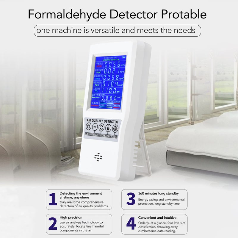 Intelligent Digital LCD Formaldehyde Detector Protable Home Air Quality Meter Carbon Dioxide Detector Gas Analyzer - Image 2