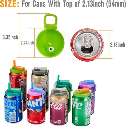 SHAYDX Soda Can Lids – 4 Pack Snap-On Reusable Can Covers with 4 Small & 4 Large Straws, Spill-Resistant Caps for Soda & Beer Pop Cans, Outdoor, Travel & Events, Keeps Drinks Clean - Image 3