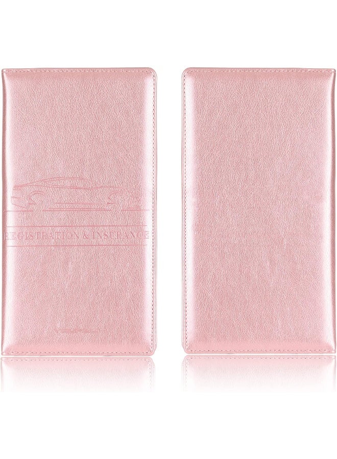 TOURSUIT Car Registration and Insurance Card Holder, Vehicle License Document Glove Box Compartment Organizer, Interior Car Accessories for Women Men Teens (Rose Gold) - Image 3