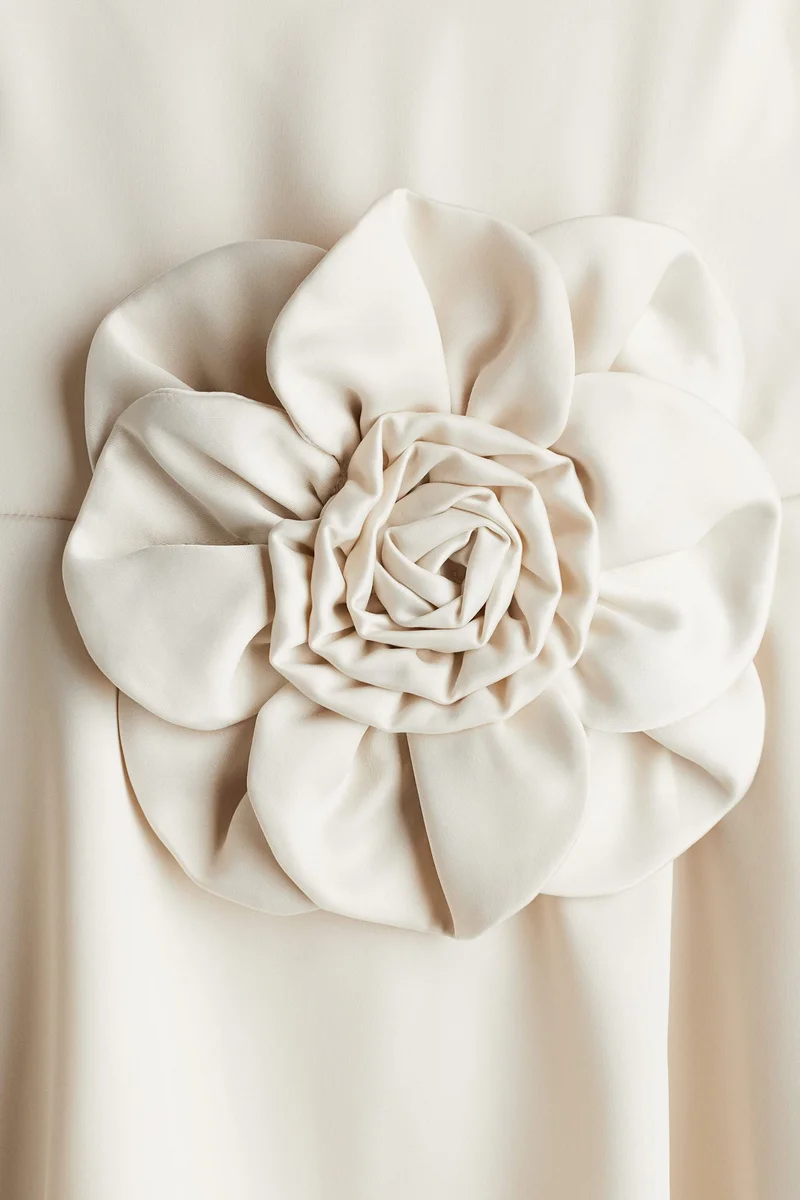 H&M Appliquéd satin dress