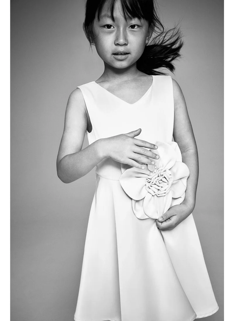 H&M Appliquéd satin dress