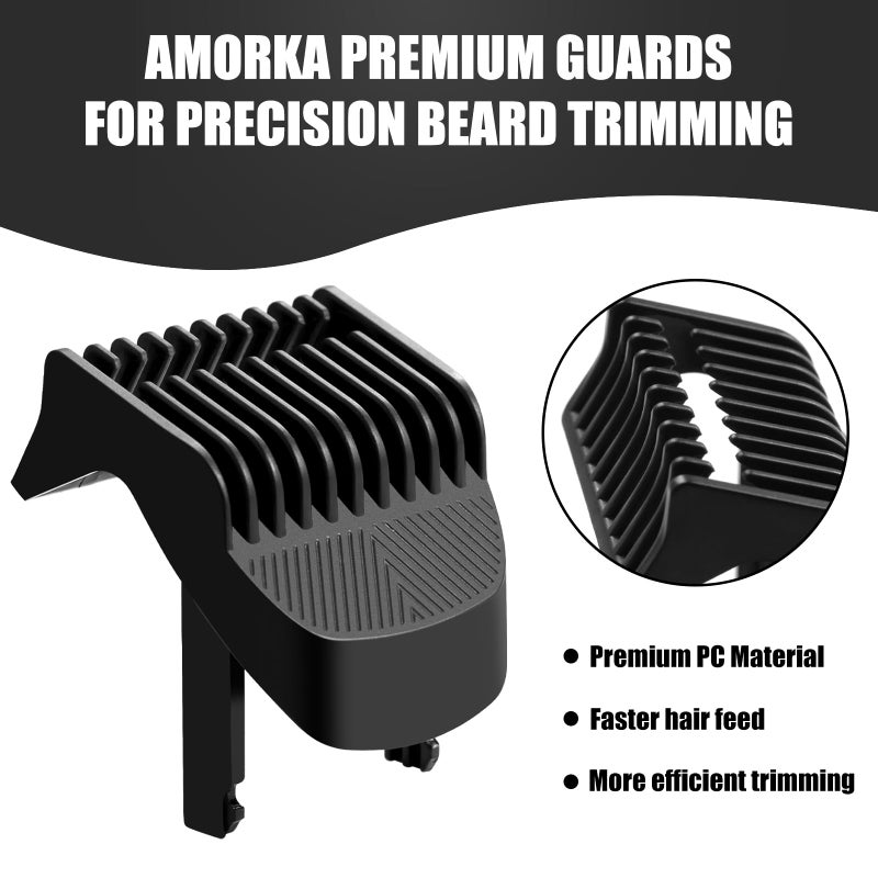 Amorka Replacement Trimmer Guards for MANSCAPED THE BEARD HEDGER, 20 Different Length-setting (0.5mm to 10mm max.) Comb Attachment Cutting Guide Compatible with Manscaped Beard Trimmer Guards - Image 2