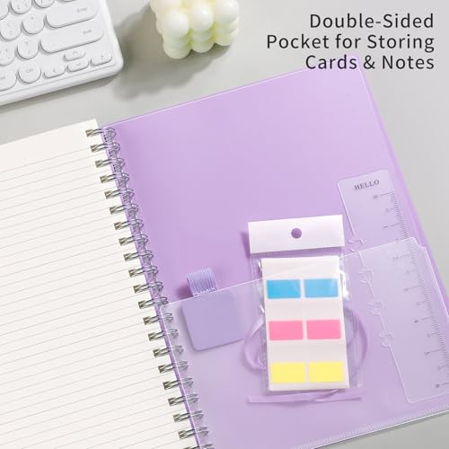 EMSHOI A5 Spiral Notebook College Ruled Lined Journal, Small 5.7" X 8.22", 300 Pages/150 Sheets, 100gsm Thick Paper, Waterproof Hardcover, for Office School Women Men Work Writing Notes-Purple - Image 4