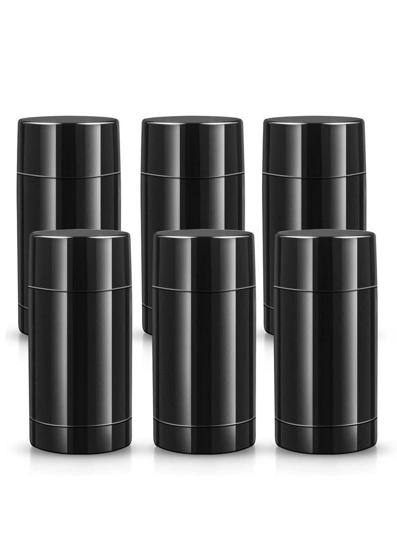 Excefore Empty Round Deodorant Containers 2.5 Oz Twist Up Filling Stick Deodorant Container Plastic Deodorant Bottles Refillable Lip Balm Tube for Lipstick Crayon Chapstick DIY Make Own Deodorant(Black) - Image 1