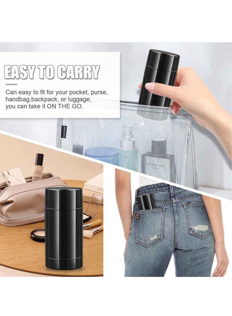 Excefore Empty Round Deodorant Containers 2.5 Oz Twist Up Filling Stick Deodorant Container Plastic Deodorant Bottles Refillable Lip Balm Tube for Lipstick Crayon Chapstick DIY Make Own Deodorant(Black) - Image 3