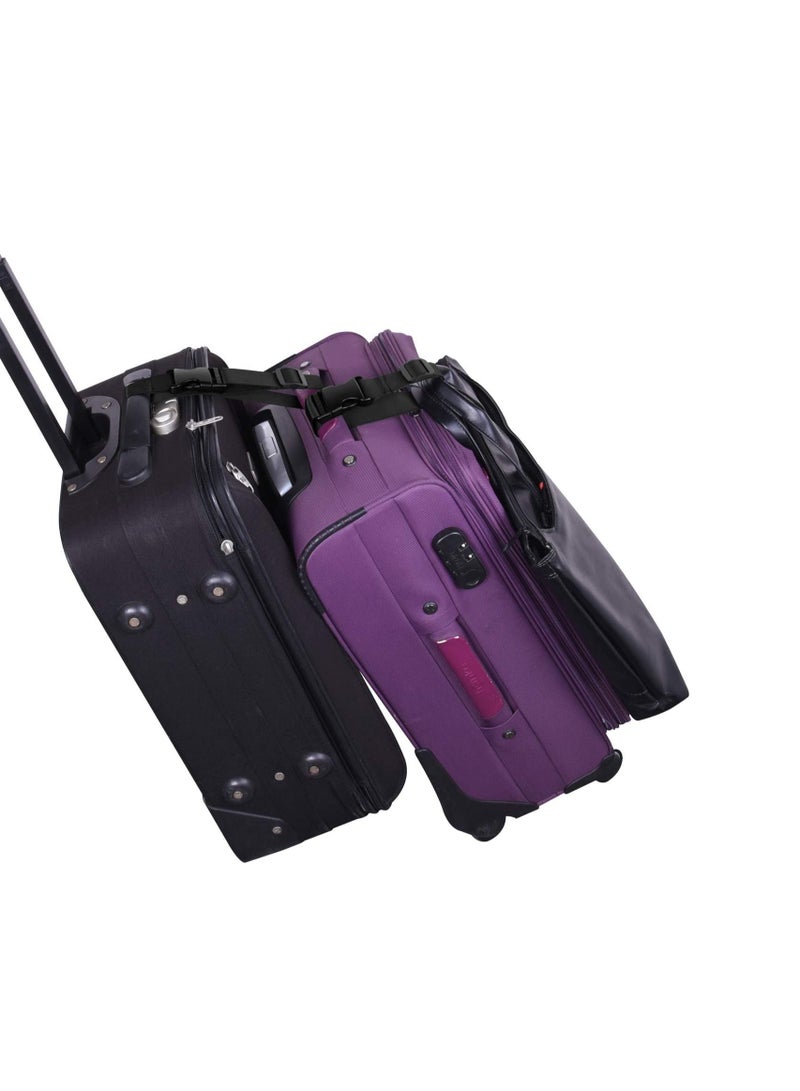 أحزمة أمتعة وشحن قوية، أحزمة ويب قابلة للتعديل للاستخدام في الرياضات الخارجية، الرحلات، ضغط أكياس النوم، والتجميع - 78 بوصة، سوداء، عبوة 2 - Image 2