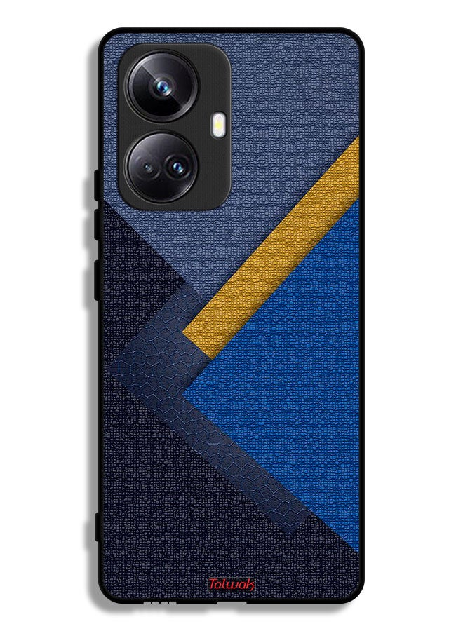 Tolwak Realme 10 Pro Plus Protective Case Cover Triangles Leather Shades Pattern - Image 1