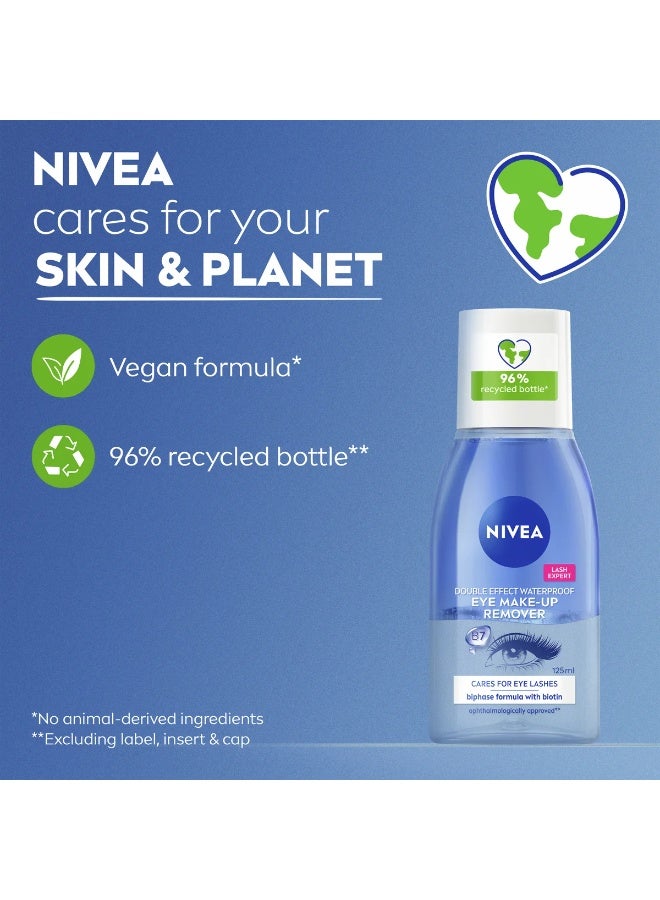 NIVEA Double Effect Eye Makeup Remover, Gentle Bi-Phase Formula, 125ml - Image 5
