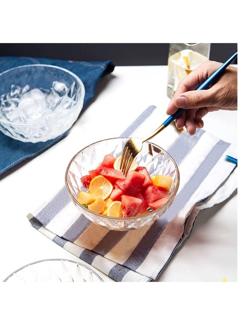 صقوير عبوة من 6 قطع من أوعية السلطة الزجاجية المستديرة مقاس 5 بوصات، أوعية جيلي، وعاء سلطة كريستالي سعة 10 أونصات، أوعية زجاجية للآيس كريم، أوعية حلويات، أوعية حلوى، وعاء تقديم للفواكه والحلوى والوجبات الخفيفة، آمنة للاستخدام في غسالة الصحون والفريزر - Image 3