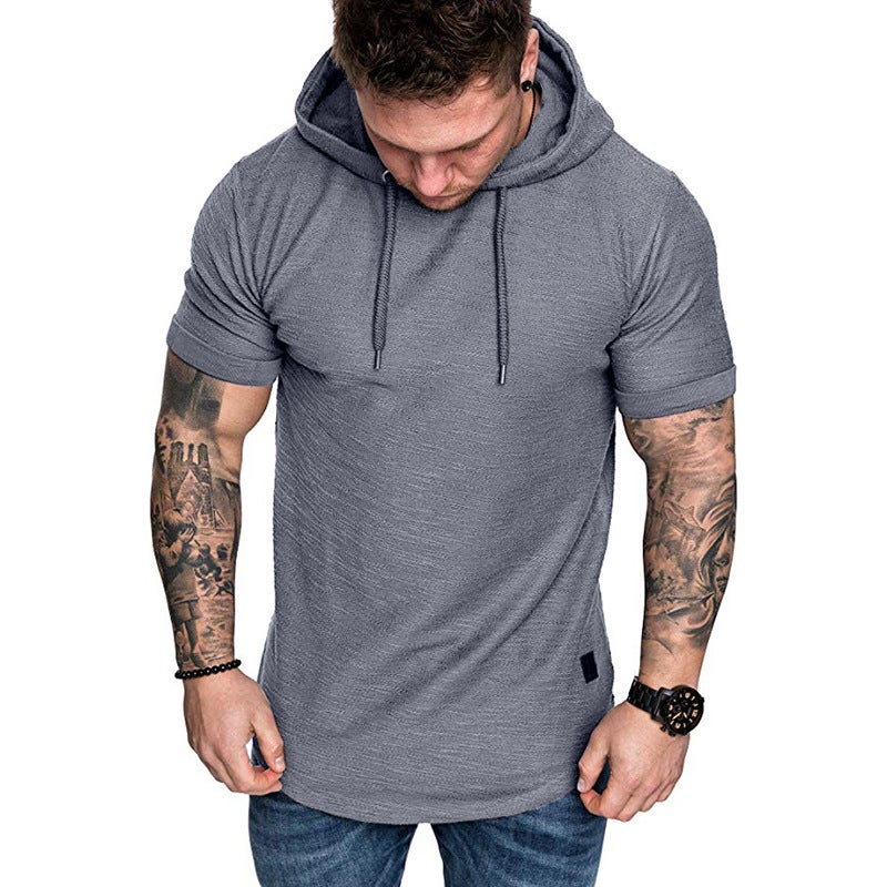 Cross-border 2024 New T-shirt Men's Short-sleeved T-shirt Casual Sports Hoodie Men's Hoodie Loose T-shirt Top - Image 1