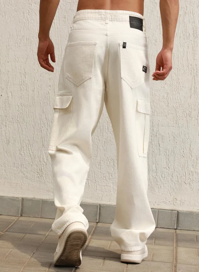 هوبرهولمي جينز كارجو بقصة مريحة وخصر متوسط