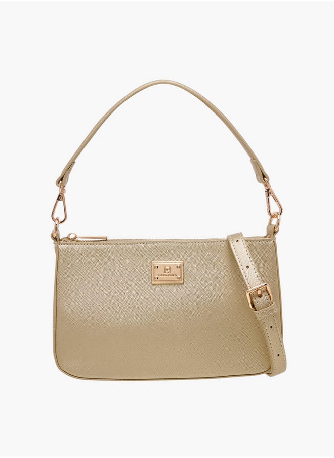 Flora Bella By Shoexpress Textured Shoulder Bag with Detachable Strap and Zip Closure  - Image 1
