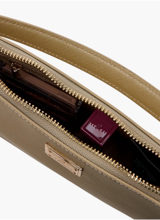 Flora Bella By Shoexpress - Textured Shoulder Bag with Detachable Strap and Zip Closure - Image 1