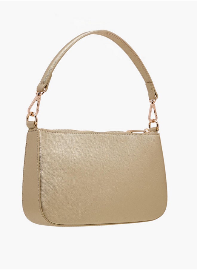 Flora Bella By Shoexpress Textured Shoulder Bag with Detachable Strap and Zip Closure  - Image 3