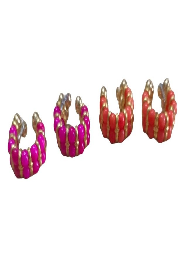 SEER Laddu Gopal Ji Kade, Bangles for Babies, Pack of 2 Pairs, Sizes 0-2, Pink and Red Designs - Image 1