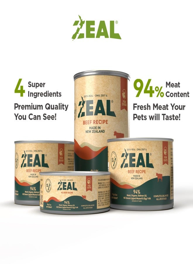 زيل طعام القطط الرطب من ZEAL نيوزيلندا - غني بالبروتين، خالٍ من الحبوب مع أغذية فائقة (لحم بقري، علبة 3.17 أونصة، عبوة من 24 علبة) - Image 3