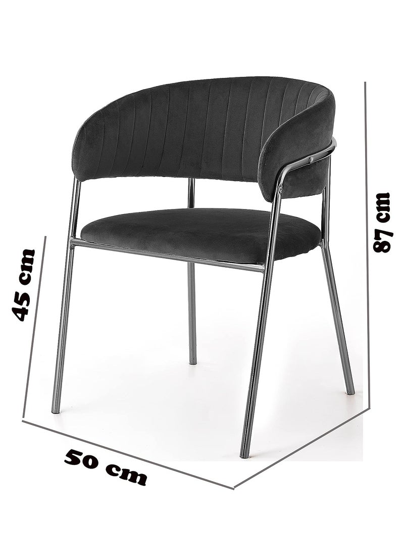 Ripple FURNITURE Modern Comfortable Velvet Design Living Room Chair Dining Chair With Gold Legs - Image 2