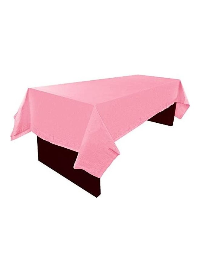 NIBEMINENT Rectangular Paper Table Cover With Plastic Lining Pink 54 x 0.1 108inch