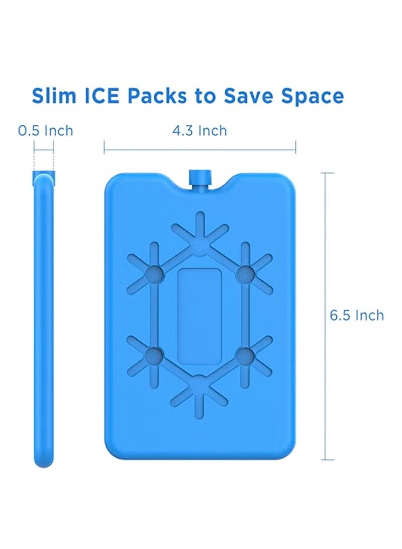 XUN 4 Pcs Ice Packs for Lunch Box, Reusable Ultra Thin Freezer Packs, Long Lasting for Coolers, Cooler Bag for Work, School, Picnic. Keep Food Fresh, Lightweight Design for Easy Carrying (Blue) - Image 2