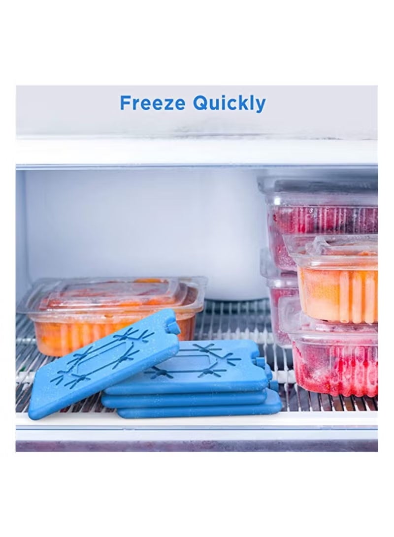 XUN 4 Pcs Ice Packs for Lunch Box, Reusable Ultra Thin Freezer Packs, Long Lasting for Coolers, Cooler Bag for Work, School, Picnic. Keep Food Fresh, Lightweight Design for Easy Carrying (Blue) - Image 5