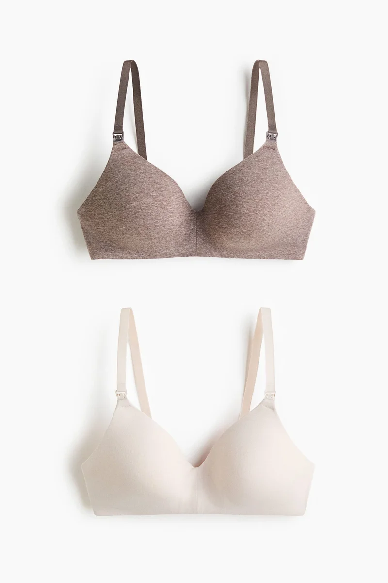 H&M  MAMA 2-pack padded cotton nursing bras for Women | Best Price UAE