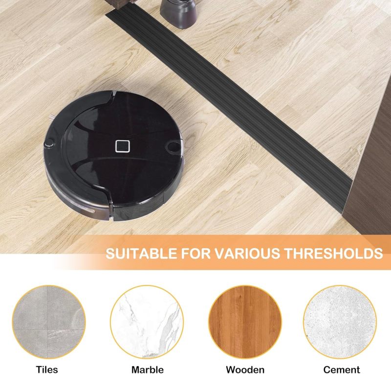 Self-adhesive rubber threshold ramp (black, 3 inches wide by 3.3 feet long), suitable for wheelchairs, strollers, scooters - Image 5