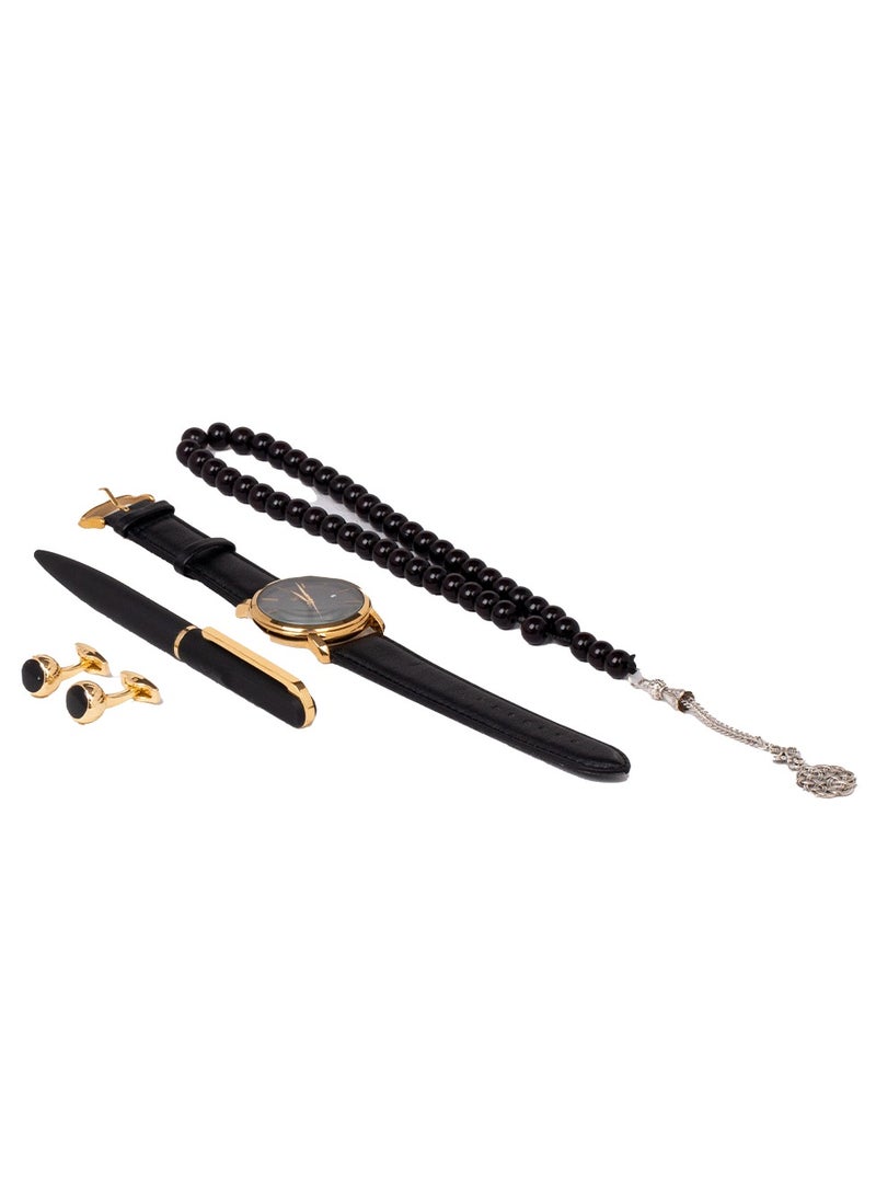 فونيم طقم فونيم جلد ذهبي اسود رويال - Image 4