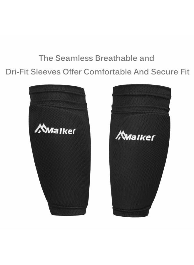 Malker Soccer Shin Guards for Kids Youth Adults Shin Guards Pads with Sleeves, Lightweight and Compact, Protective Soccer Equipment Medium - Image 3