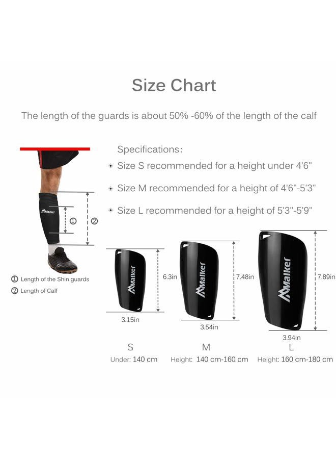 Malker Soccer Shin Guards for Kids Youth Adults Shin Guards Pads with Sleeves, Lightweight and Compact, Protective Soccer Equipment Medium - Image 5