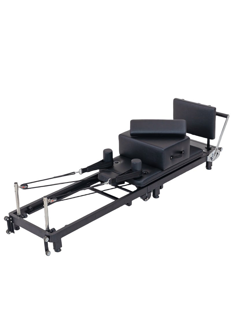 NOAEOU Pilates Reformer, Foldable Pilates Reformer Machine with a Complimentary Pair of Drawstring Sets, Pilates Machine for Fome with Dual Resistance- Springs and Jump Board Up to 40KG  - Image 3