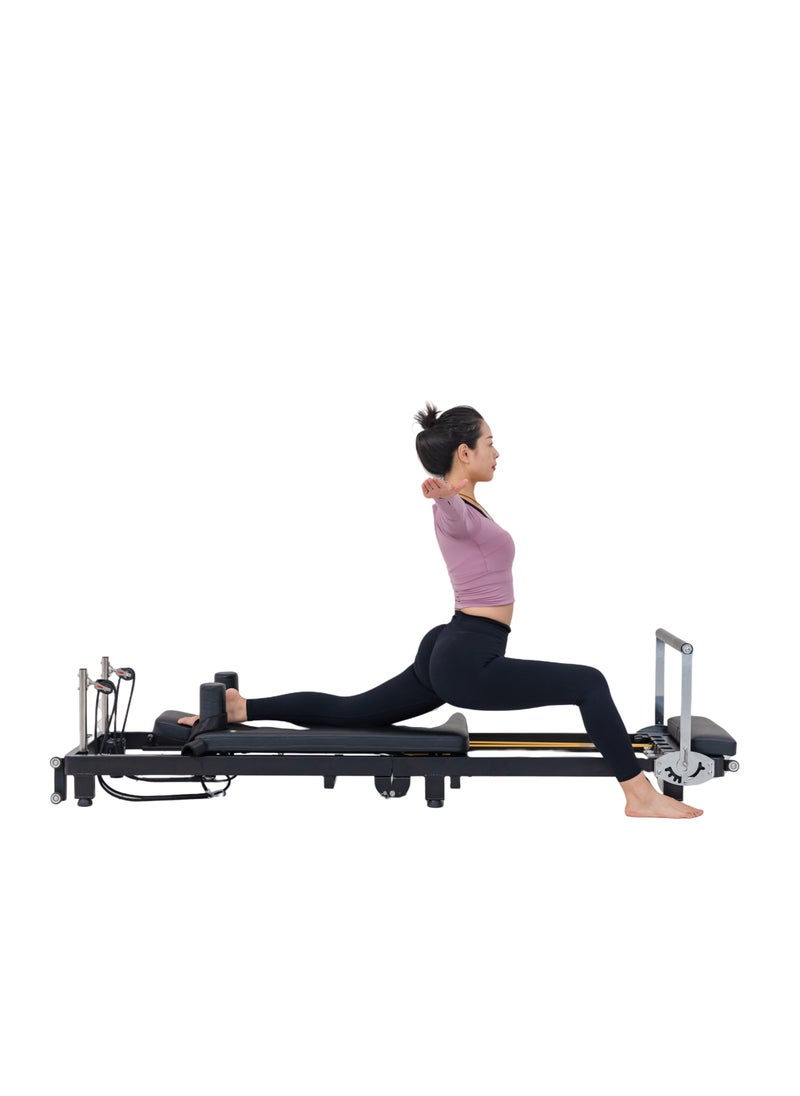 NOAEOU Pilates Reformer, Foldable Pilates Reformer Machine with a Complimentary Pair of Drawstring Sets, Pilates Machine for Fome with Dual Resistance- Springs and Jump Board Up to 40KG  - Image 2