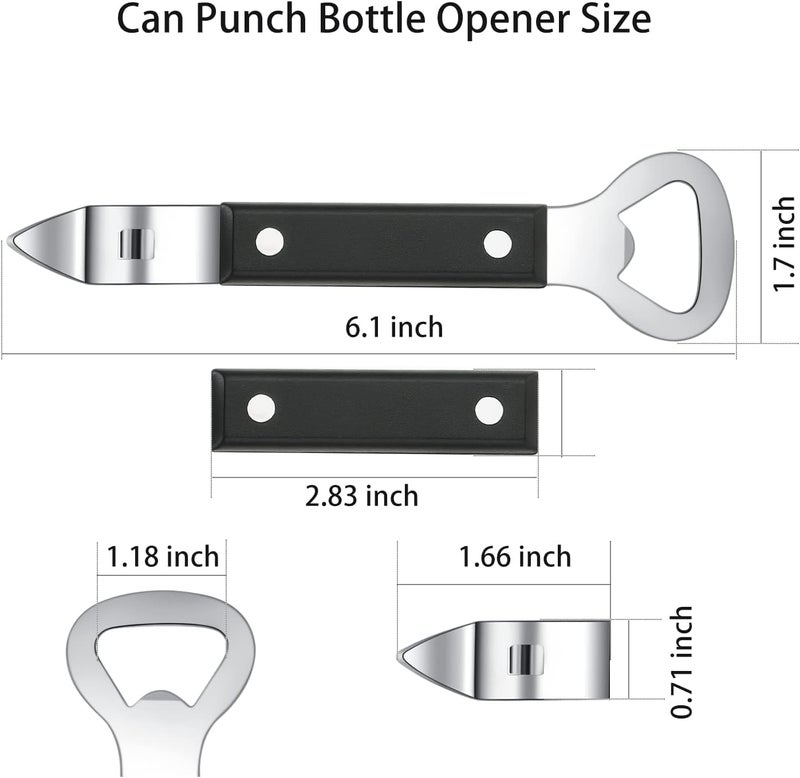 Styxon Can Punch Bottle Opener Manual Stainless Steel Can Opener 2 Pack - Image 3