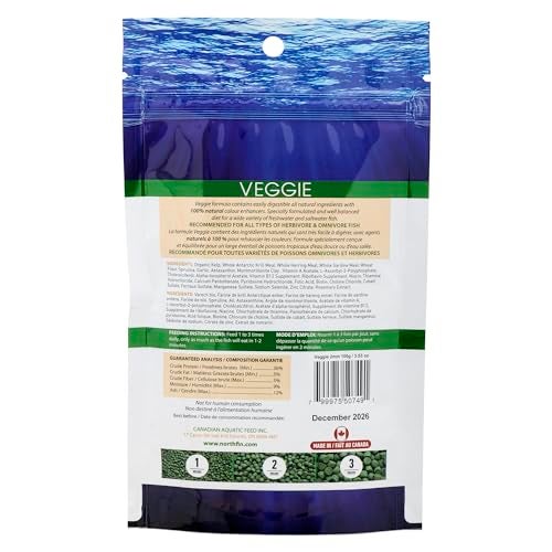 Northfin Veggie Fish Food Formula – Slow Sinking Pellets for Herbivorous Fish (2mm, 100g) | Premium Organic Kelp-Based Diet with Spirulina & Astaxanthin for Enhanced Color & Digestive Health - Image 2
