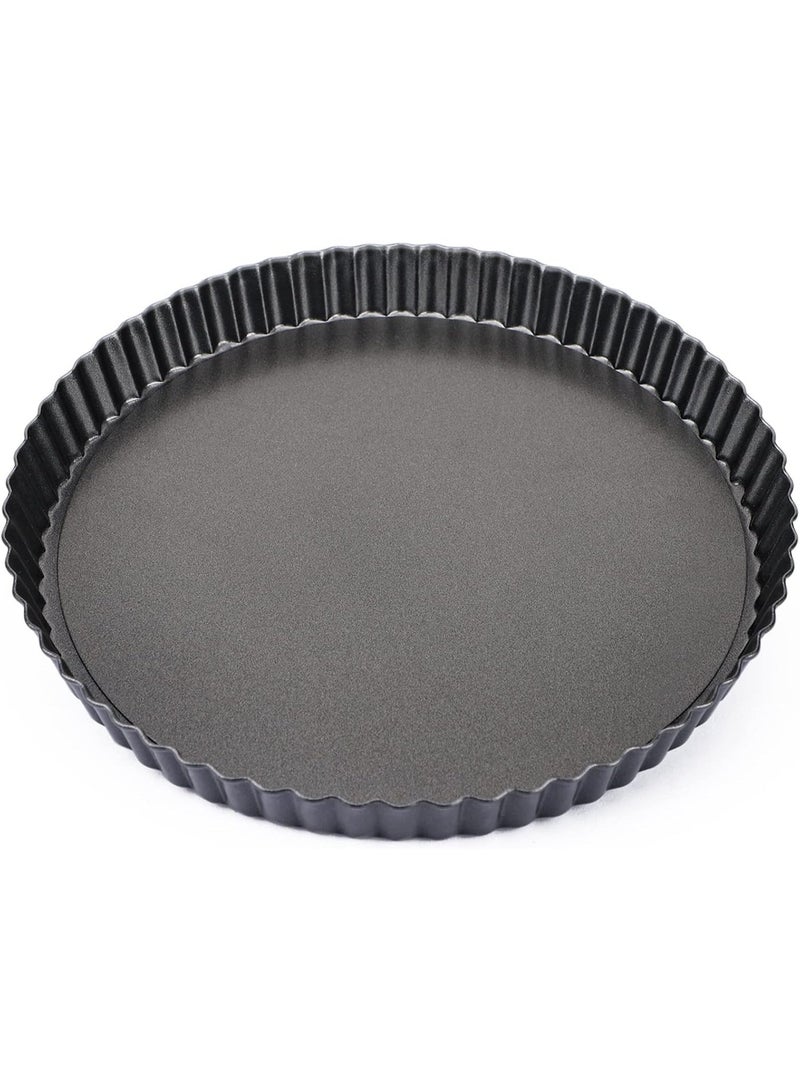 Tart Pan 10 Inch Removable Bottom Non Stick  Mini Tart Pans Removable Loose Bottom Round Pie Pan - Image 1